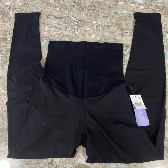 Motherhood Maternity Black Leggings with Belly Panel - Picture 2 of 14